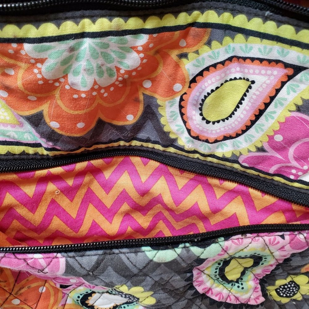 Large Colorful Vera Bradley Backpack, Floral, Paisley, Black, READ - Picture 10 of 12